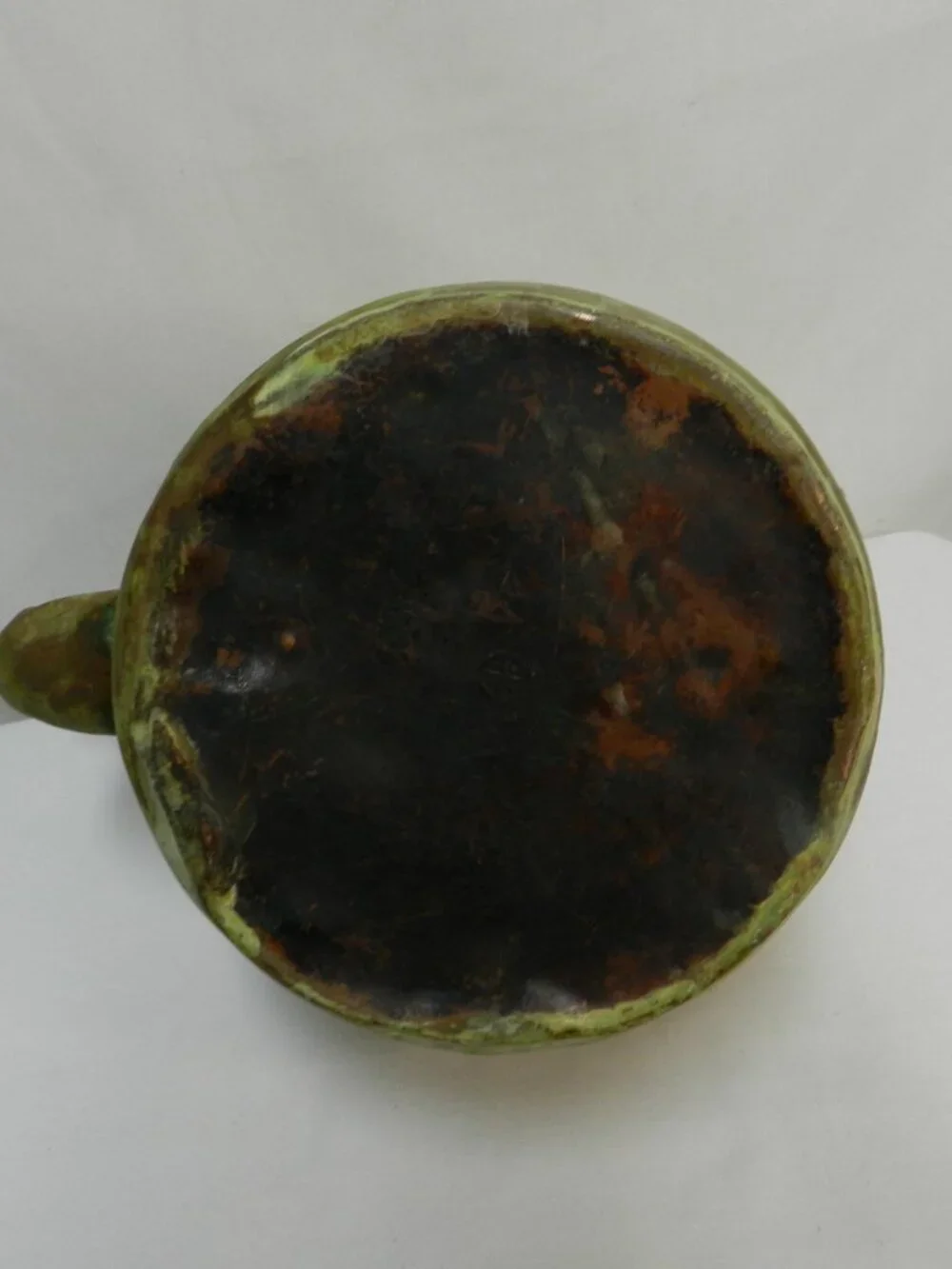 Antique Vintage Copper Tea Kettle Goose neck Spout green patina Handle 12